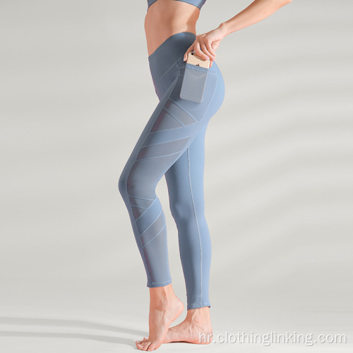 mrežaste kapri joga hlače za žene